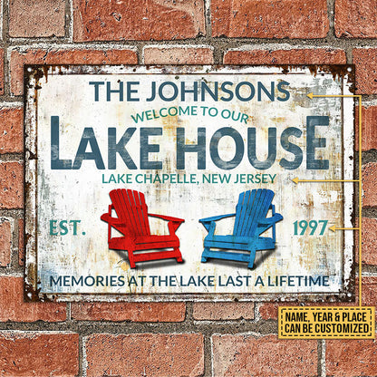 Personalized Lake House Last A Lifetime Custom Classic Metal Signs