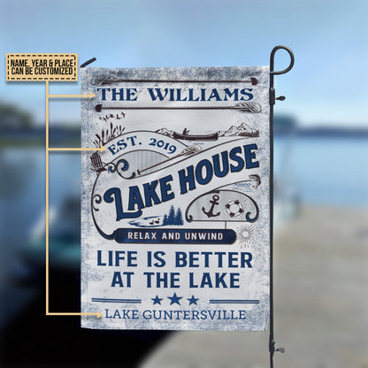Personalized Lake House Life Is Better Custom Flag