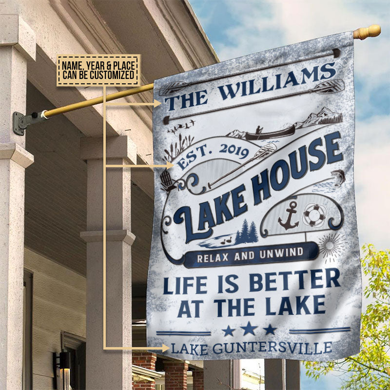 Personalized Lake House Life Is Better Custom Flag