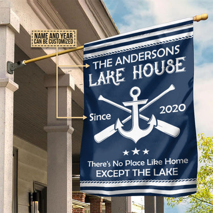 Personalized Lake House No Place Like Home Custom Flag