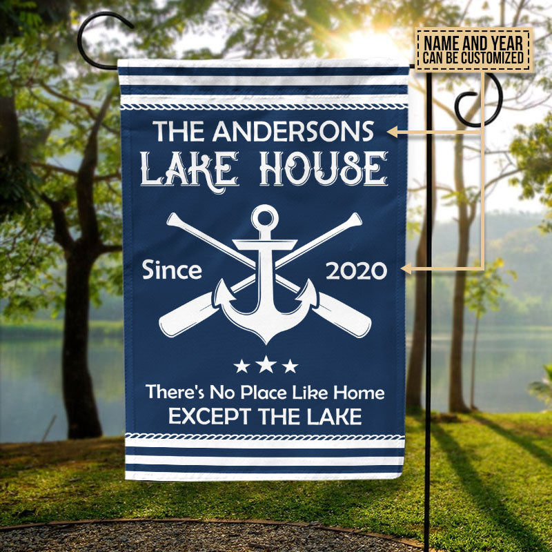 Personalized Lake House No Place Like Home Custom Flag