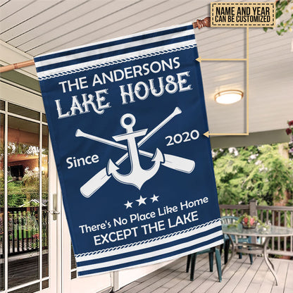 Personalized Lake House No Place Like Home Custom Flag