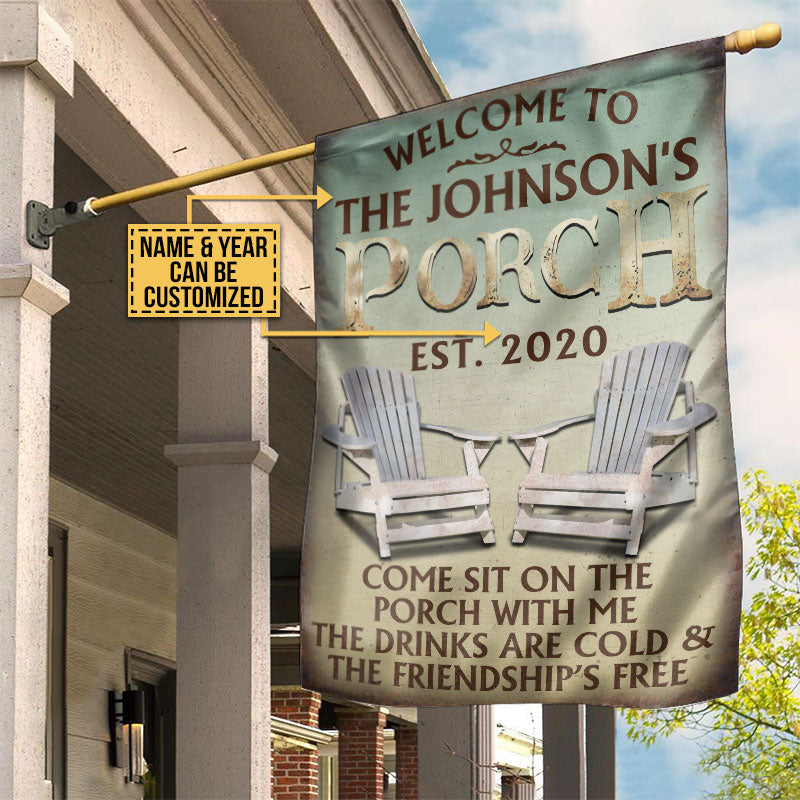 Personalized Lake House Porch Customized Flag
