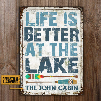 Personalized Lake Life Is Better At The Lake Custom Classic Metal Signs
