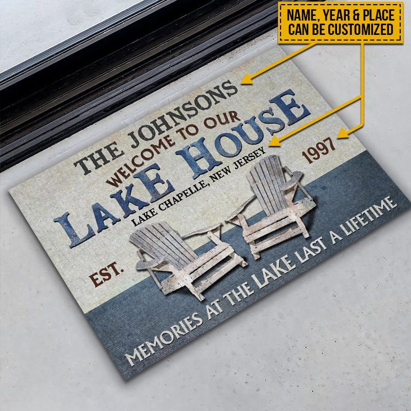 Personalized Lake Memories At The Lake Custom Doormat