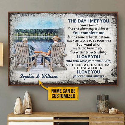 Personalized Lake Old Couple The Day I Met Custom Poster