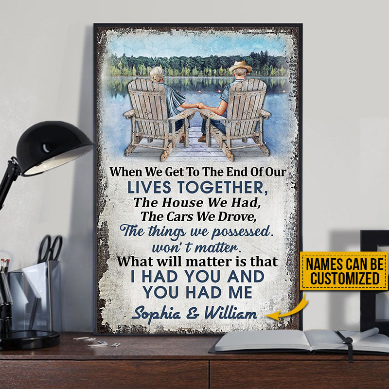 Personalized Lake Old Couple When We Get Vertical Custom Poster