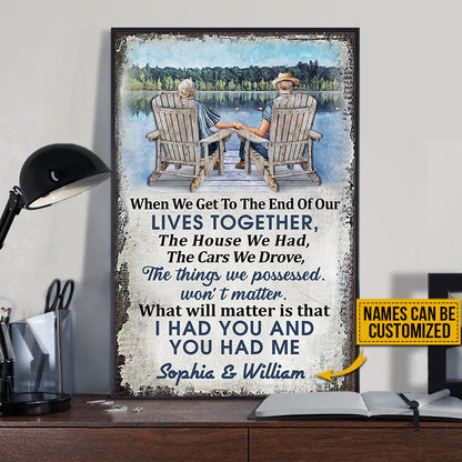 Personalized Lake Old Couple When We Get Vertical Custom Poster