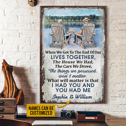 Personalized Lake Old Couple When We Get Vertical Custom Poster