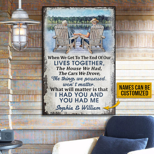 Personalized Lake Old Couple When We Get Vertical Custom Poster