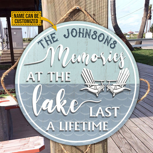 Personalized Lake Teal Last A Lifetime Custom Wood Circle Sign