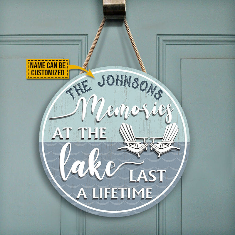 Personalized Lake Teal Last A Lifetime Custom Wood Circle Sign