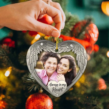 Personalized Memorial Ceramic Ornament gifts - Always in my heart - Custom Photo ornament The Next Custom Gift