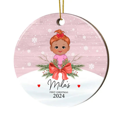 Personalized My First Christmas Baby Boy Girl Circle Ornament Ornament The Next Custom Gift