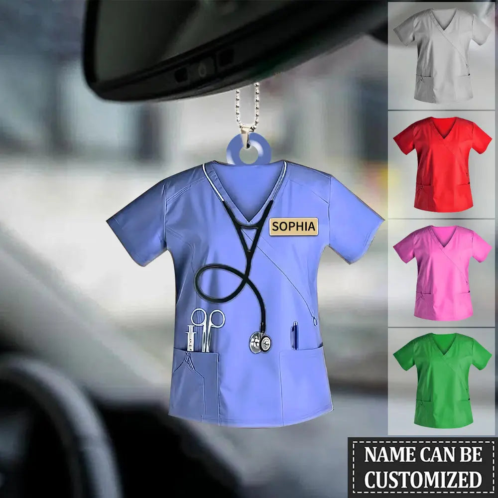 Personalized Nurse Scrubs - Gift for Nurse Ornament ornament The Next Custom Gift