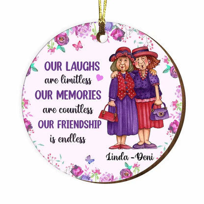 Personalized Old Friends Christmas Circle Ornament ornament The Next Custom Gift