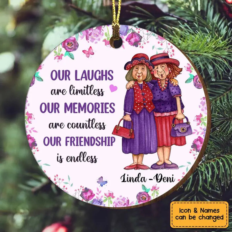 Personalized Old Friends Christmas Circle Ornament ornament The Next Custom Gift