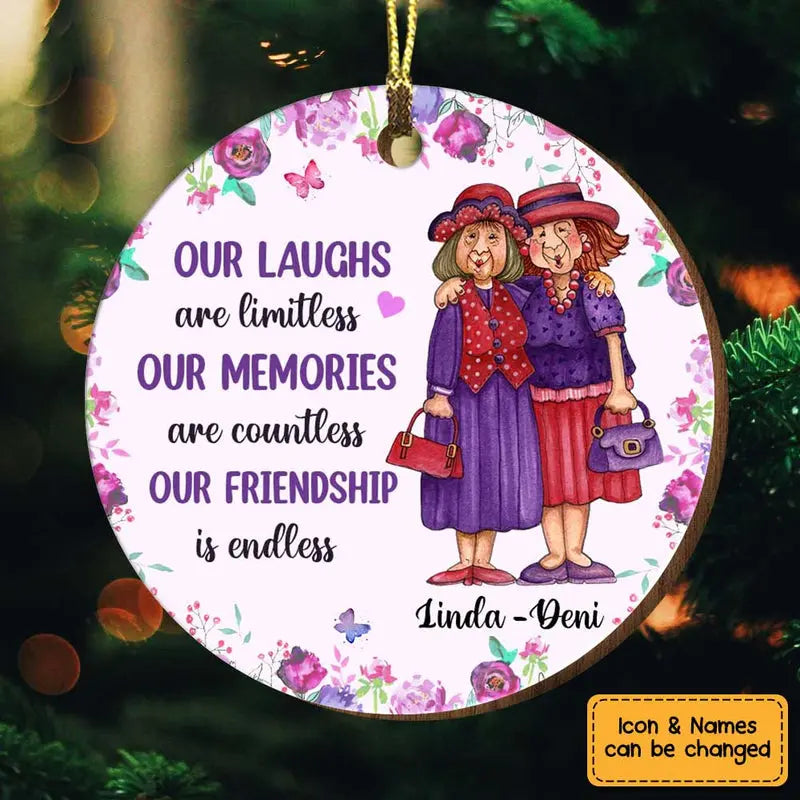 Personalized Old Friends Christmas Circle Ornament ornament The Next Custom Gift