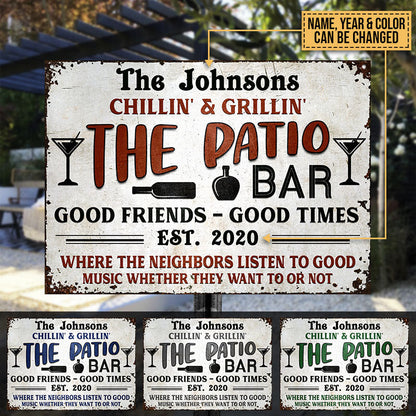 Personalized Patio Grilling Backyard Color Custom Classic Metal Signs