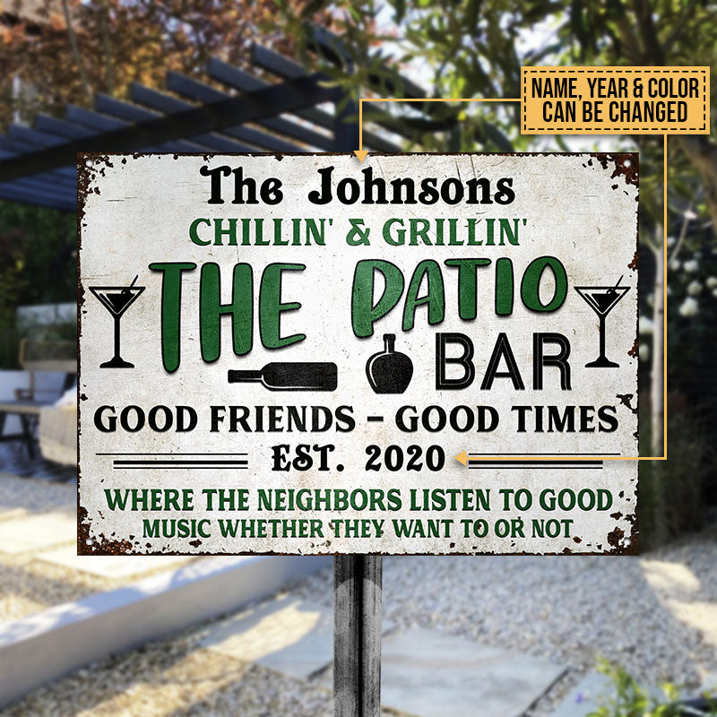 Personalized Patio Grilling Backyard Color Custom Classic Metal Signs