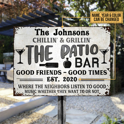 Personalized Patio Grilling Backyard Color Custom Classic Metal Signs