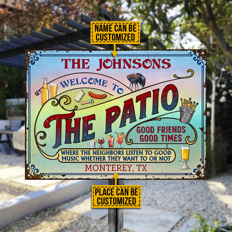 Personalized Patio Grilling Beach Listen To The Good Music Custom Classic Metal Signs