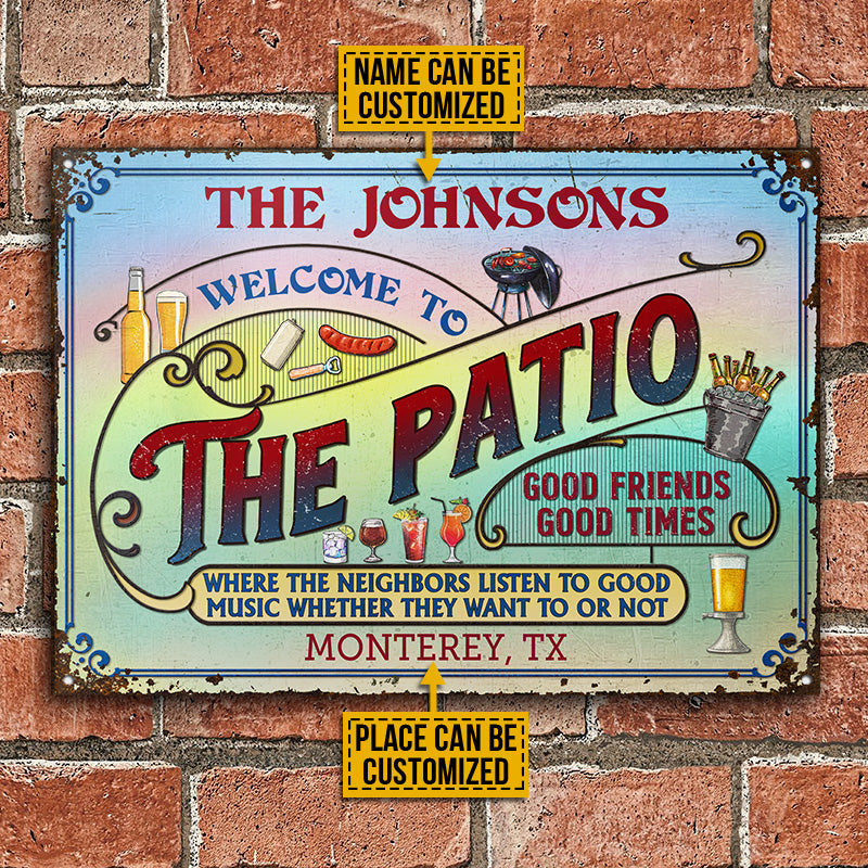Personalized Patio Grilling Beach Listen To The Good Music Custom Classic Metal Signs