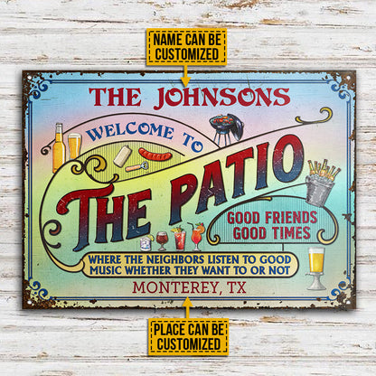 Personalized Patio Grilling Beach Listen To The Good Music Custom Classic Metal Signs