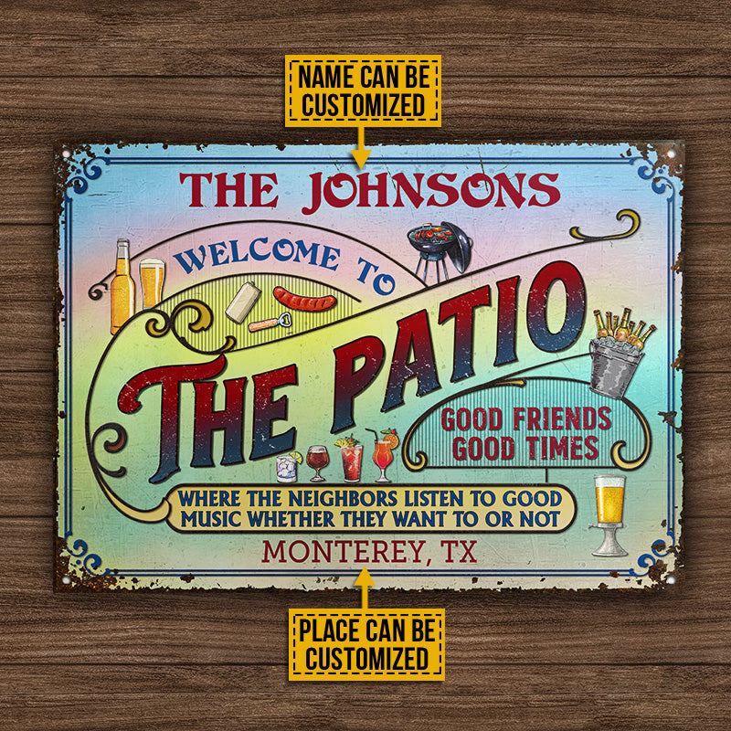 Personalized Patio Grilling Beach Listen To The Good Music Custom Classic Metal Signs
