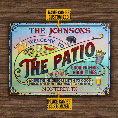 Personalized Patio Grilling Beach Listen To The Good Music Custom Classic Metal Signs