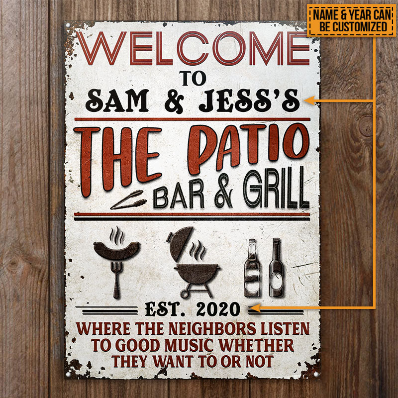 Personalized Patio Grilling Custom Classic Metal Signs