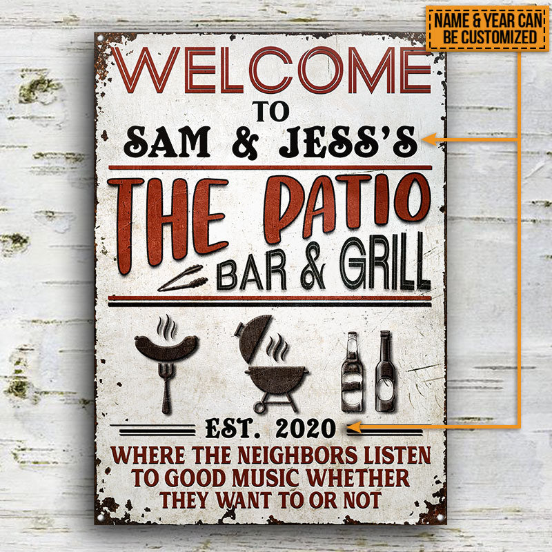 Personalized Patio Grilling Custom Classic Metal Signs
