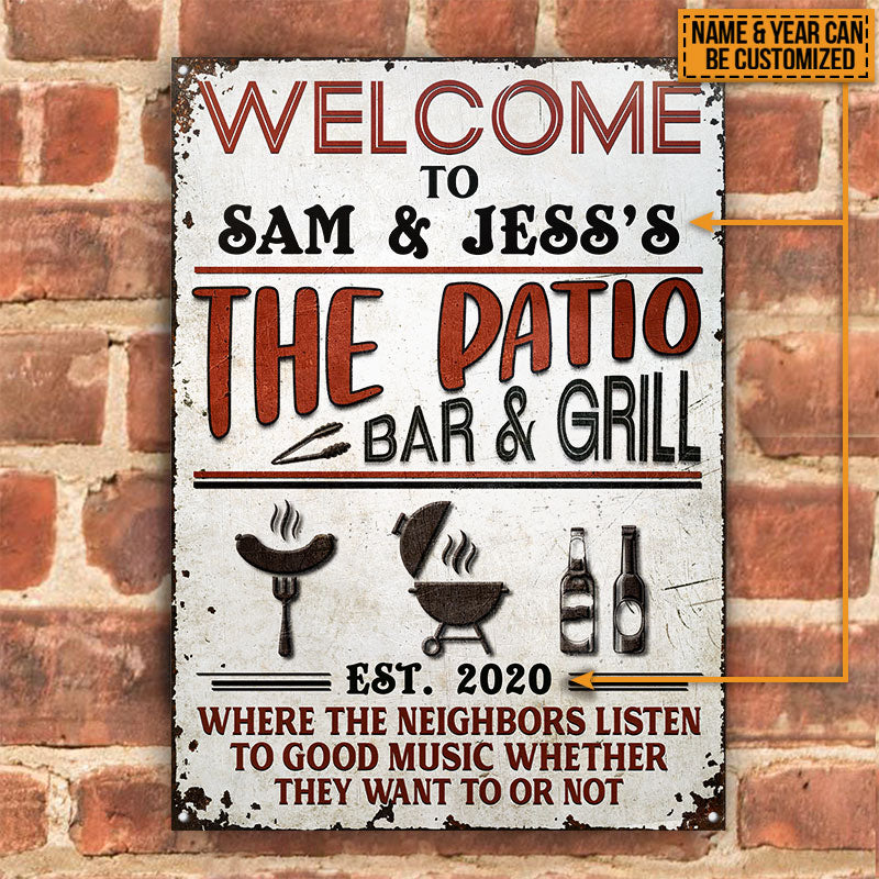 Personalized Patio Grilling Custom Classic Metal Signs