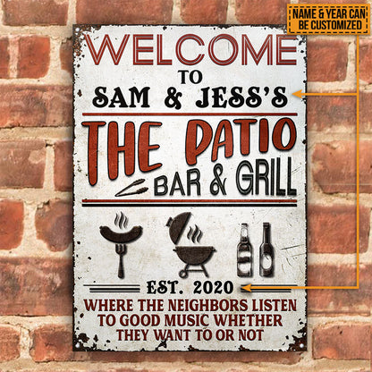Personalized Patio Grilling Custom Classic Metal Signs