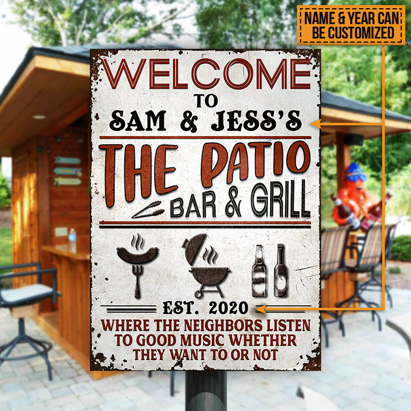 Personalized Patio Grilling Custom Classic Metal Signs