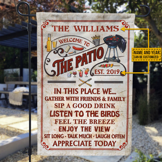 Personalized Patio Grilling Red Gather With Friends Custom Flag