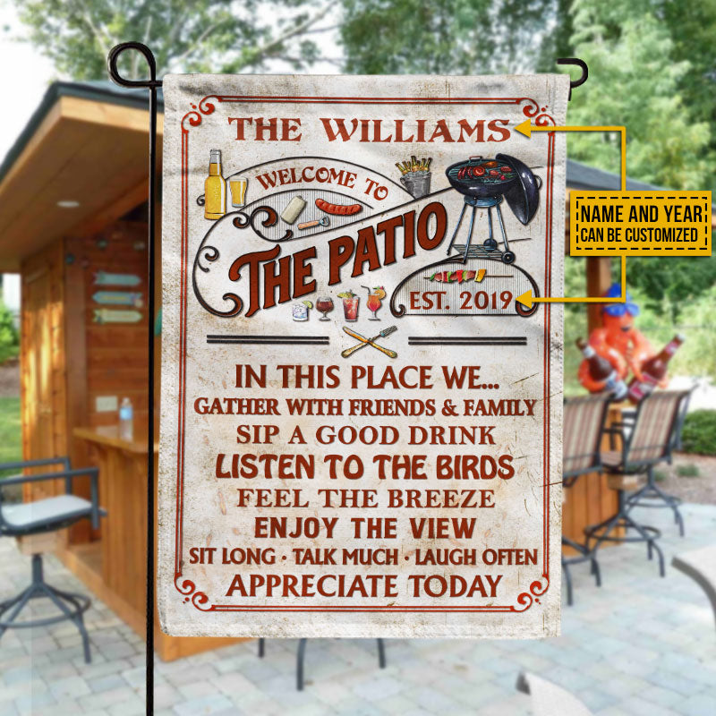 Personalized Patio Grilling Red Gather With Friends Custom Flag