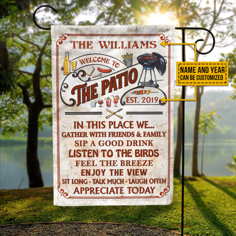 Personalized Patio Grilling Red Gather With Friends Custom Flag