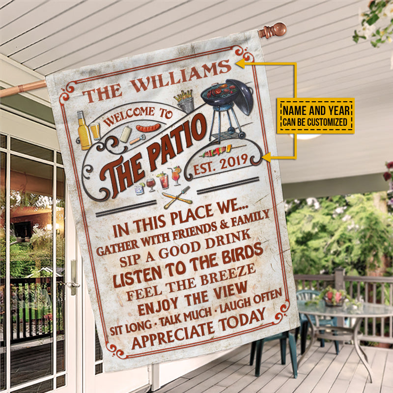 Personalized Patio Grilling Red Gather With Friends Custom Flag