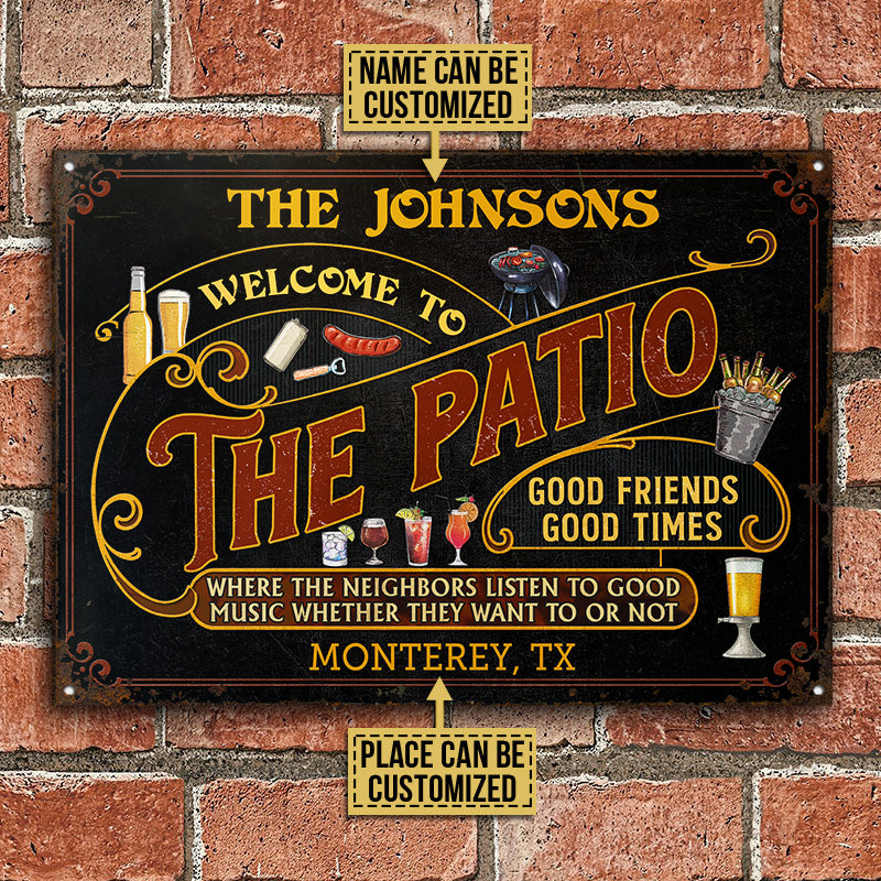 Personalized Patio Grilling Red Listen To The Good Music Black Custom Classic Metal Signs