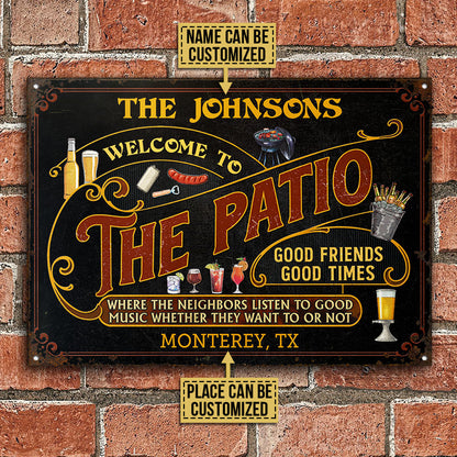 Personalized Patio Grilling Red Listen To The Good Music Black Custom Classic Metal Signs