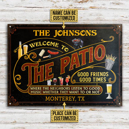 Personalized Patio Grilling Red Listen To The Good Music Black Custom Classic Metal Signs