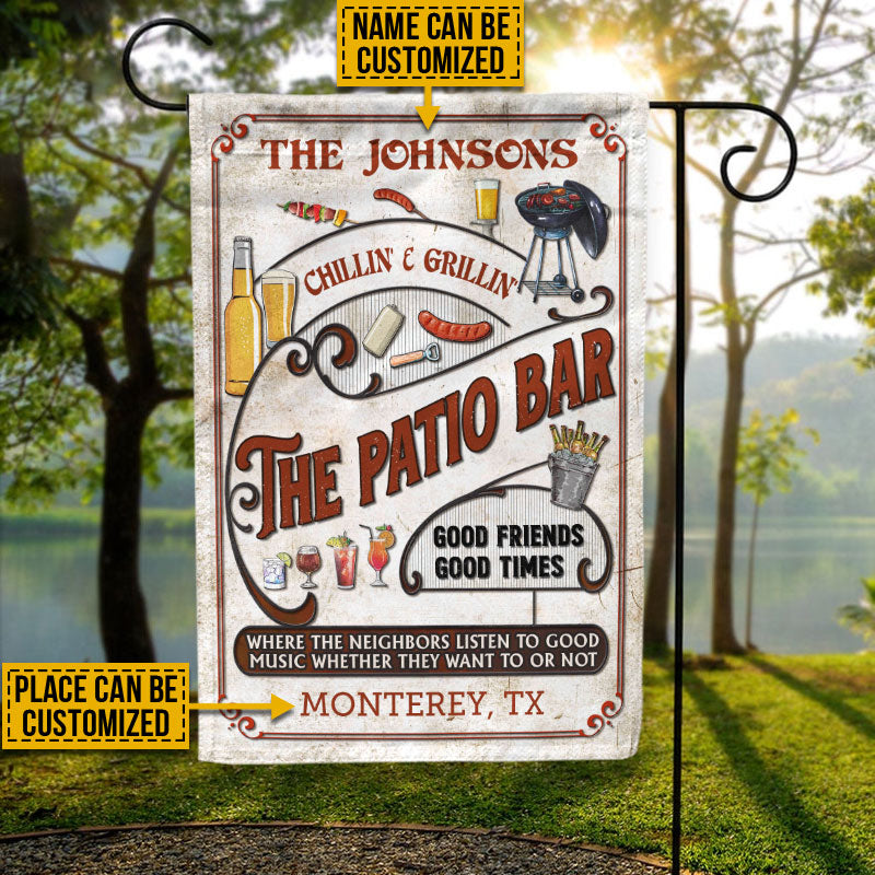 Personalized Patio Grilling Red Listen To The Good Music Chillin Custom Flag