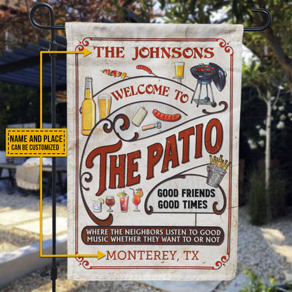 Personalized Patio Grilling Red Listen To The Good Music Custom Flag