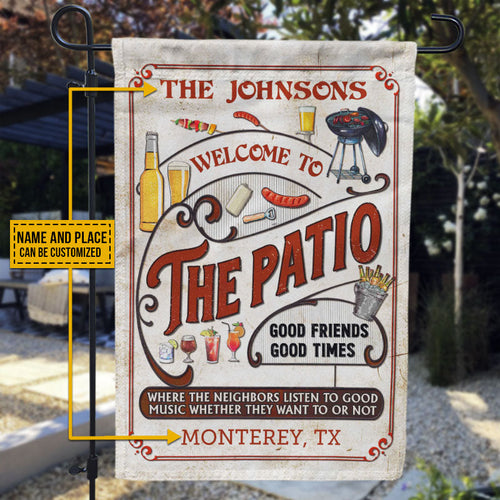 Personalized Patio Grilling Red Listen To The Good Music Custom Flag