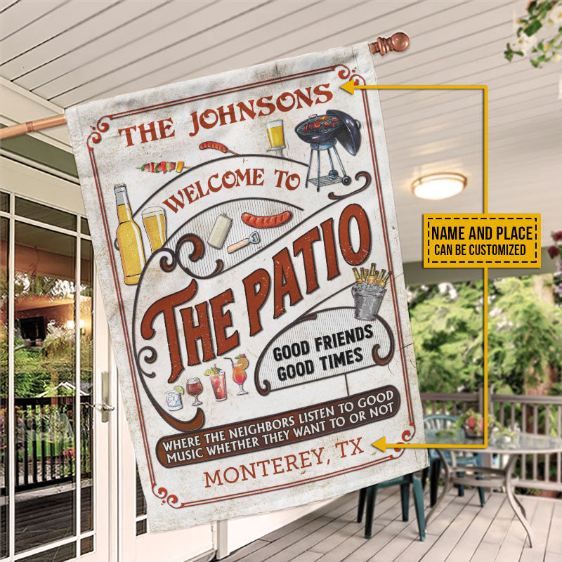 Personalized Patio Grilling Red Listen To The Good Music Custom Flag