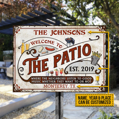 Personalized Patio Grilling Red Listen To The Good Music Year Custom Classic Metal Signs