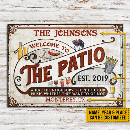 Personalized Patio Grilling Red Listen To The Good Music Year Custom Classic Metal Signs