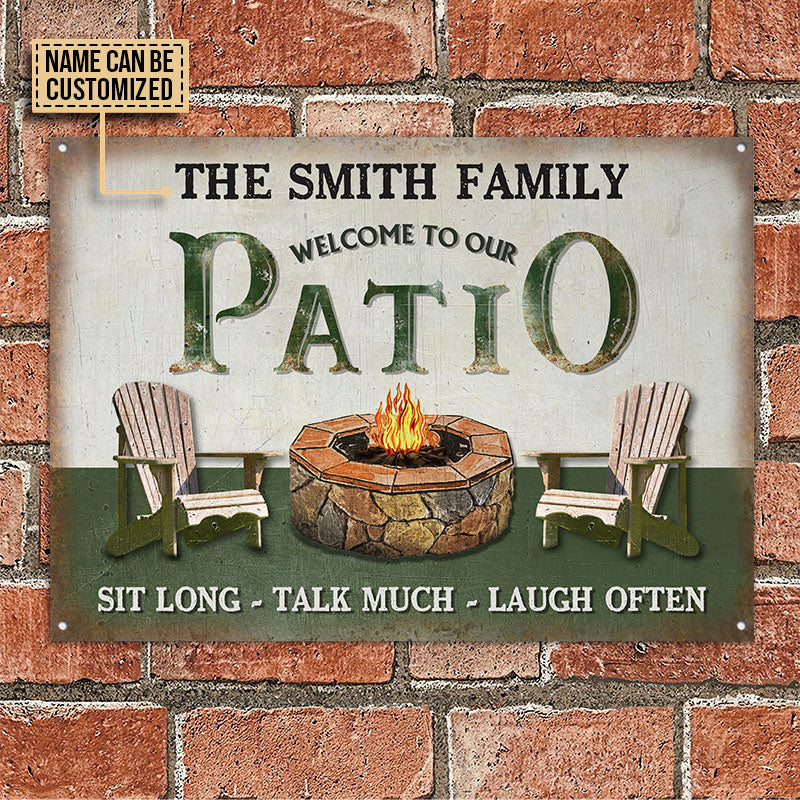 Personalized Patio Grilling Sit Long Custom Classic Metal Signs