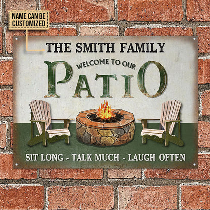Personalized Patio Grilling Sit Long Custom Classic Metal Signs